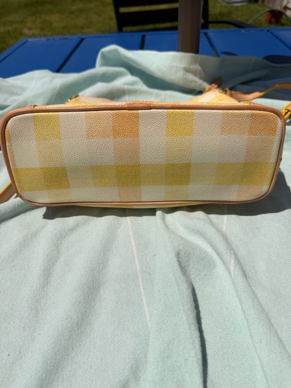 Dooney & Bourke Quadretto Check Yellow Crossbody - Picture 3 of 6